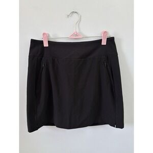 Athleta Black Skort Size 6 Activewear Skirt Shorts Stretch Pockets Golf Tennis